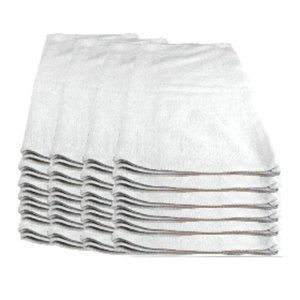 White Cotton Bar Mops, Terry Towels, 16" X 19" 1 Dozen